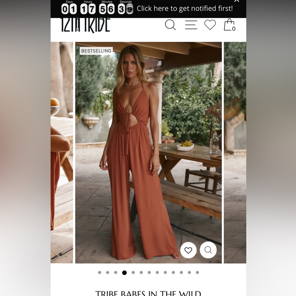 12th tribe burnt orange romper